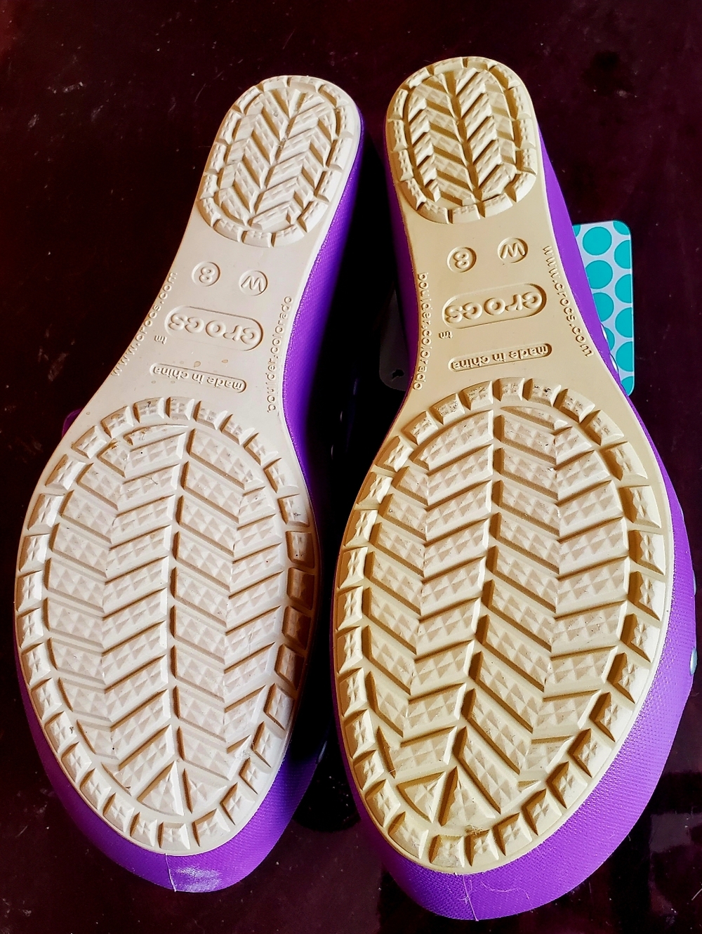 CROCS Purple Double-Buckle Slide Sandals - Picture 5 of 7